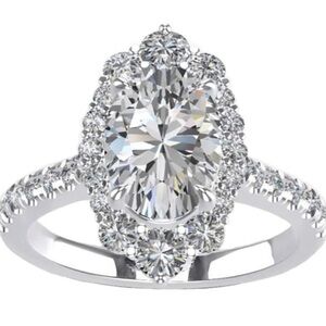 18k Certified 4 cttw Marquis Vintage Diamond Moissanite Ring